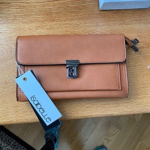 Isabelle Vegan Leather crossbody wristlet NEW